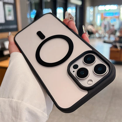 iPhone 16 15 14 Pro Max Plus 13 12 Mini 11 XS XR 7 8 Magnetic Wireless Charge Cases Cover Luxury Magsafe Transparent Case For