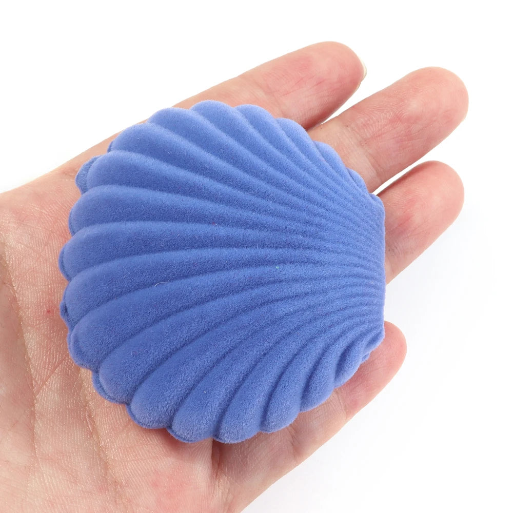 1 Piece Lovely Shell Shape Velvet Jewelry Box Necklace Earrings Pendant Storage Box For Wedding Party Gifts Display Box Holder