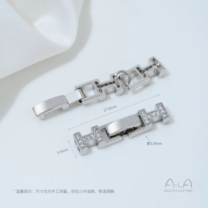 14K Gold-plated Zirconium Multi-row Multi-purpose End Clasp Diy Handcrafted Beaded Bracelet Necklace Clasp Accessory Material