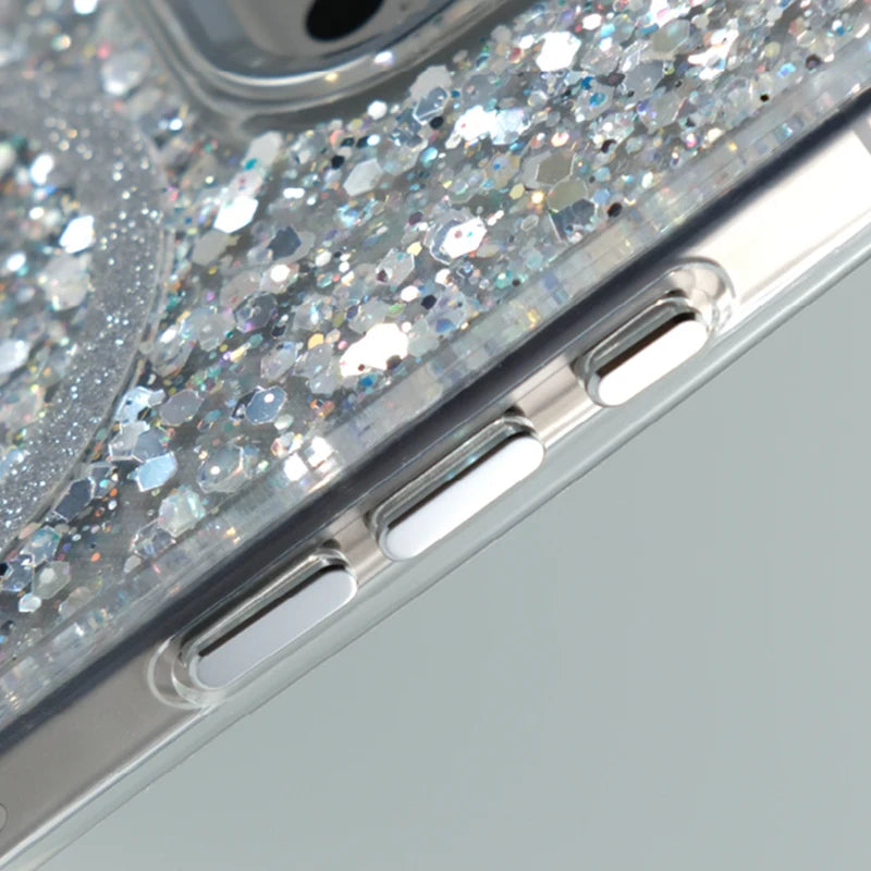 Trendy Glitter Foils Shockproof MagSafe Phone Case for iPhone 16 17pro max 14 15 Pro 13 12 Magnetic Wireless Charging Hard Cover
