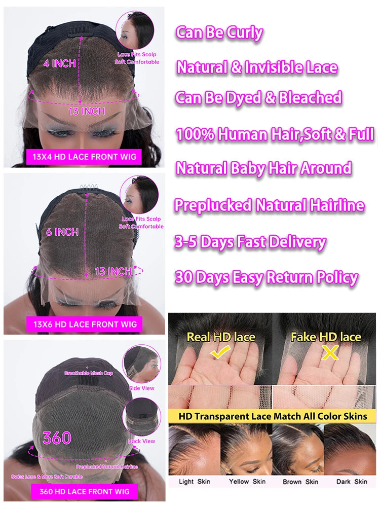 250 Density Water Wave 13x4 13x6 360 Hd Transparent Lace Front Wigs For Women Deep Wave Lace Frontal Wigs Curly Human Hair Wigs