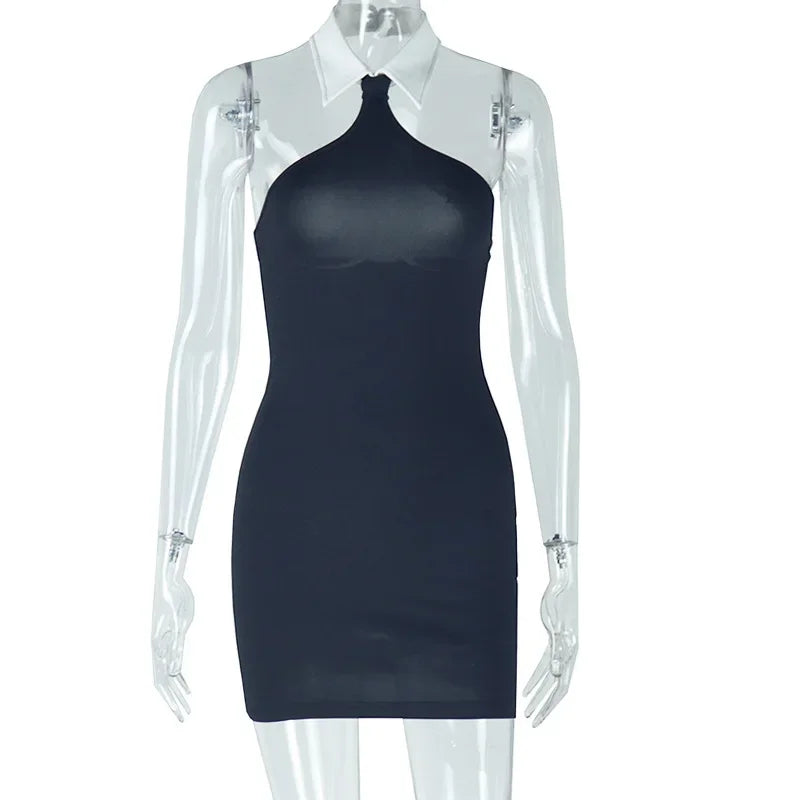 CM.YAYA Women Sleeveless Off Shoulder Mini Dress 2025 Summer Backless Sexy Birthday Evening Night Party Vestidos Dresses