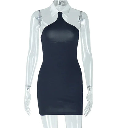 CM.YAYA Women Sleeveless Off Shoulder Mini Dress 2025 Summer Backless Sexy Birthday Evening Night Party Vestidos Dresses