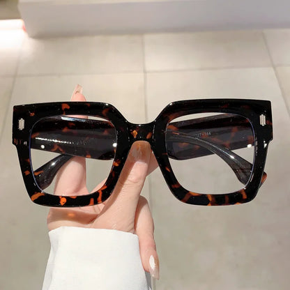 Large Square Frame Clear Lens Glasses Anti Blue Light Spectacles Optical Square Computer Big Eye Glasses Frame Eyewear