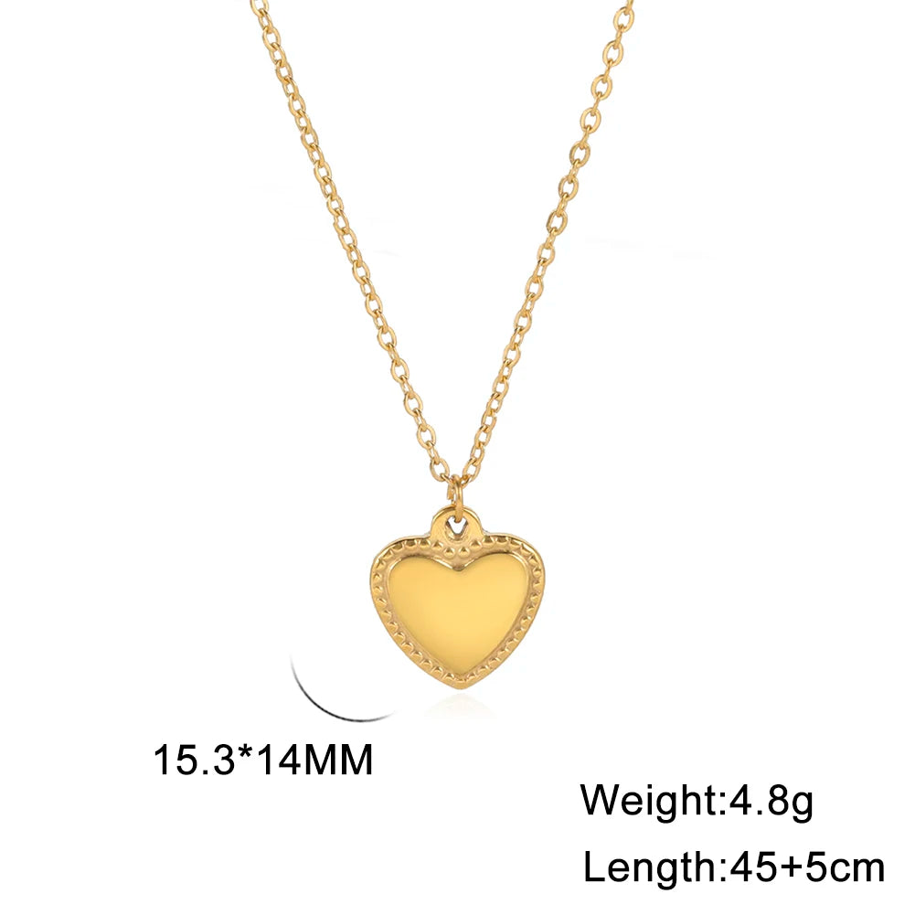 COOLTIME Love Heart Necklace for Women Stainless Steel Choker 2025 Trend Fashion Minimalist Party Jewelry Gift New in