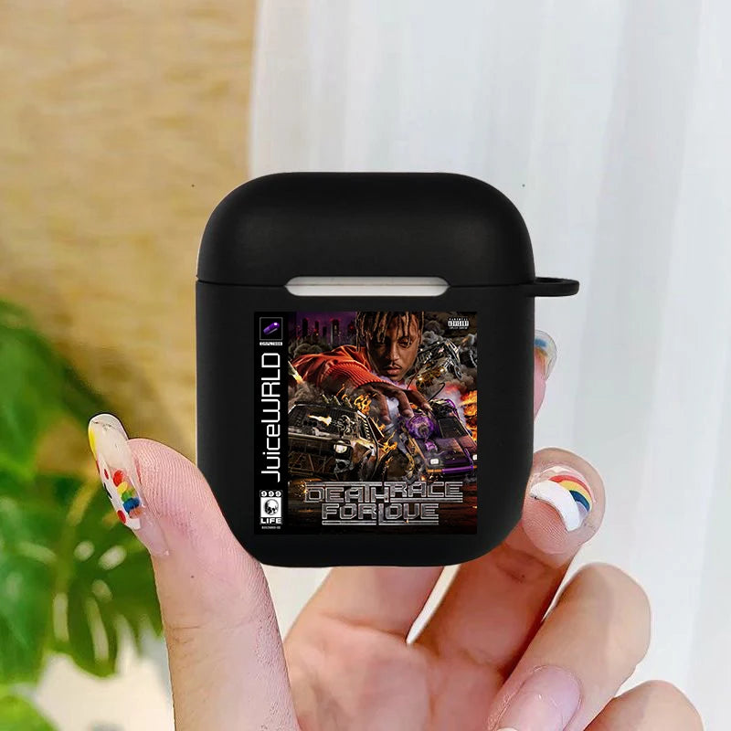 Fashion Juice WRLD 999 Soft silicone TPU Case For AirPods Pro2 1 2 3 4 black Silicone Wireless Bluetooth Earphone Box Cover